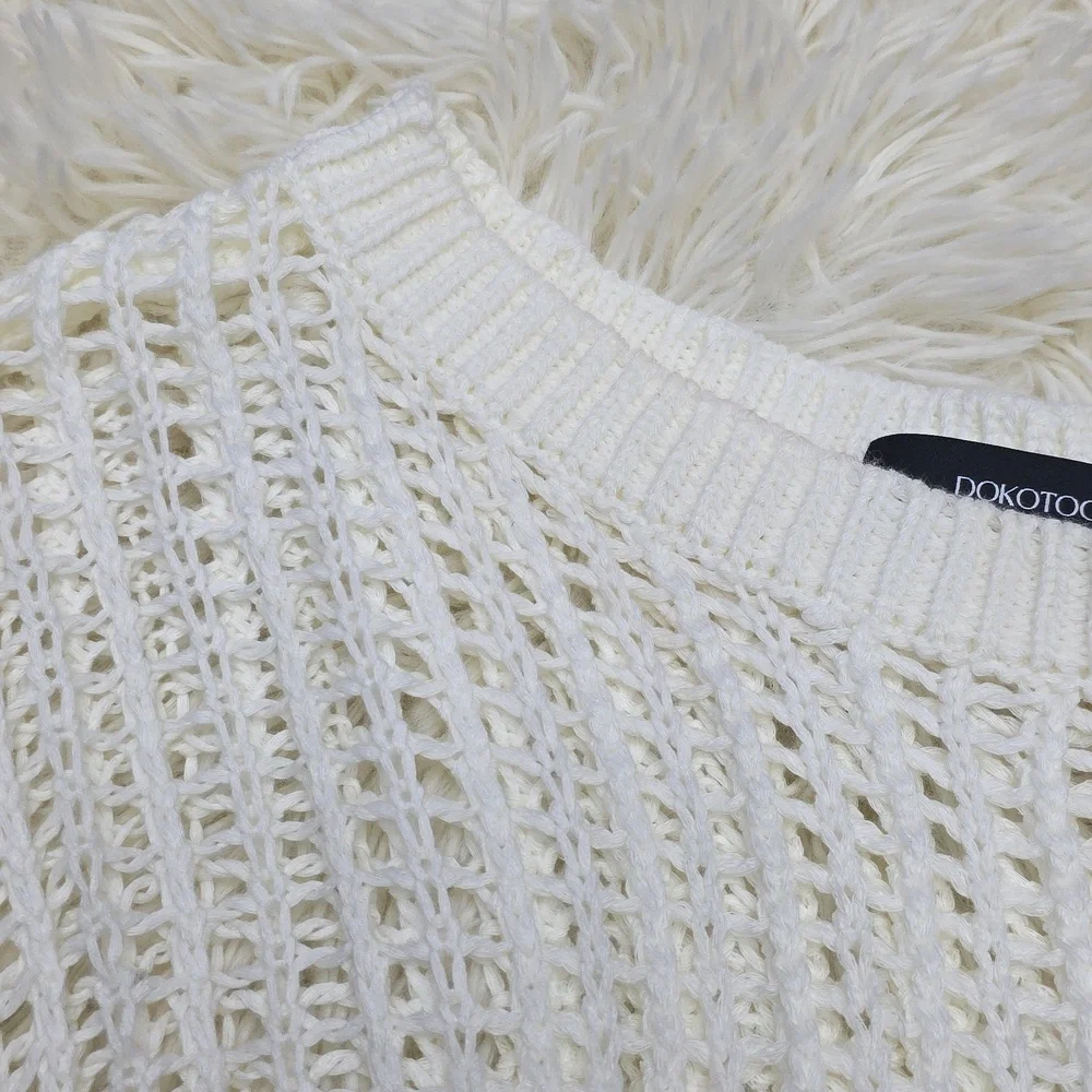 White Knit Women's Top